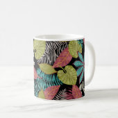 Tropisches Muster mit dunklem Hintergrund und Lee Kaffeetasse (VorderseiteRechts)