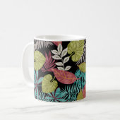 Tropisches Muster mit dunklem Hintergrund und Lee Kaffeetasse (Vorderseite Links)