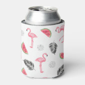 Tropisches Muster mit Flamingos. Dosenkühler (Kanne Vorderseite)