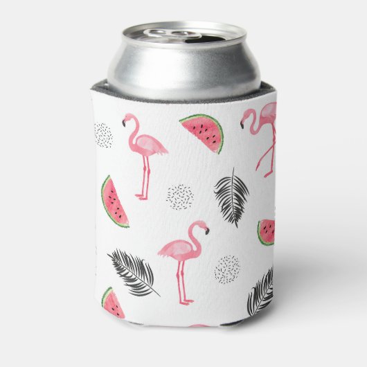 Tropisches Muster mit Flamingos. Dosenkühler (Kanne Rückseite)