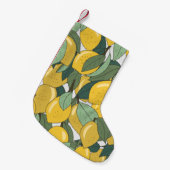 Tropisches Muster mit gelben Zitronen. Kleiner Weihnachtsstrumpf (Vorderansicht (hängend))