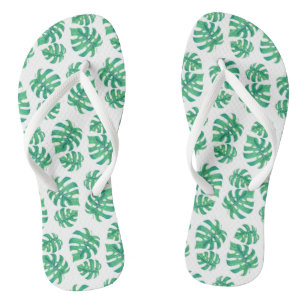 Tropisches Muster mit Monstera-Blätter Badesandalen