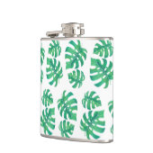 Tropisches Muster mit Monstera-Blätter Flachmann (Links)