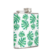 Tropisches Muster mit Monstera-Blätter Flachmann (Rechts)