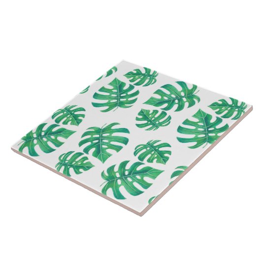 Tropisches Muster mit Monstera-Blätter Fliese (Seite)