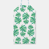 Tropisches Muster mit Monstera-Blätter Geschenkanhänger (Rückseite)