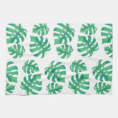 Tropisches Muster mit Monstera-Blätter Geschirrtuch (Horizontal)