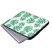 Tropisches Muster mit Monstera-Blätter Laptopschutzhülle (Vorne Knopf)