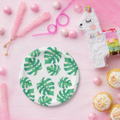 Tropisches Muster mit Monstera-Blätter Pappteller (Party)