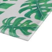 Tropisches Muster mit Monstera-Blätter Schneidebrett (Ecke)