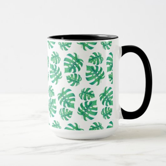 Tropisches Muster mit Monstera-Blätter Tasse (Rechts)