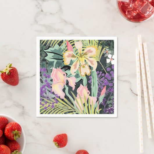 Tropisches Muster mit Orchideen. Serviette (Beispiel)