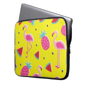 tropisches Muster mit rosa Ananas, Flamingos, w Laptopschutzhülle (Vorderseite Links)