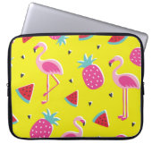 tropisches Muster mit rosa Ananas, Flamingos, w Laptopschutzhülle (Vorderseite)