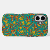 Tropisches Muster mit roten und gelben Blättern Case-Mate iPhone Hülle (Rückseite (Horizontal))