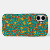 Tropisches Muster mit roten und gelben Blättern Case-Mate iPhone Hülle (Rückseite (Horizontal))