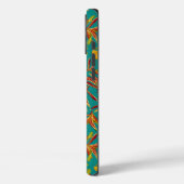 Tropisches Muster mit roten und gelben Blättern Case-Mate iPhone Hülle (Rückseite / Links)