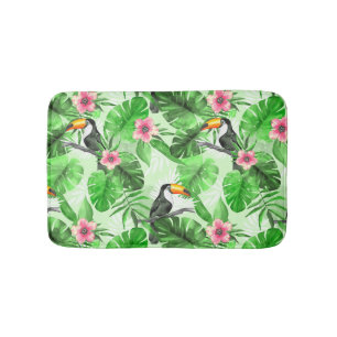 Tropisches Muster mit Toucan Badematte