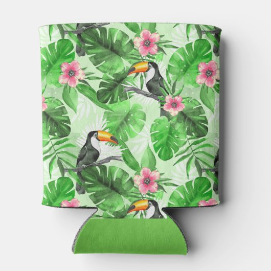 Tropisches Muster mit Toucan Dosenkühler (Rückseite)