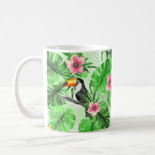 Tropisches Muster mit Toucan Kaffeetasse