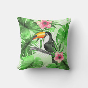 Tropisches Muster mit Toucan Kissen
