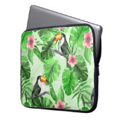 Tropisches Muster mit Toucan Laptopschutzhülle (Vorderseite Links)