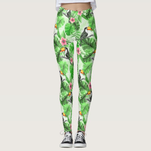 Tropisches Muster mit Toucan Leggings