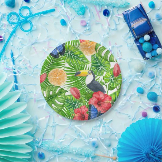tropisches Muster Pappteller (Party)