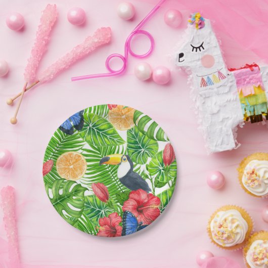 tropisches Muster Pappteller (Party)