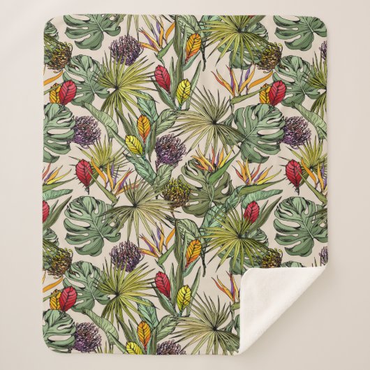 Tropisches Muster Sherpadecke (Vorderseite)