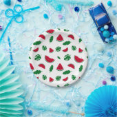 tropisches Muster, Wassermelonmuster, tropischer O Pappteller (Party)