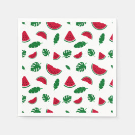 tropisches Muster, Wassermelonmuster, tropischer O Serviette