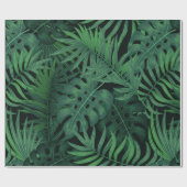 Tropisches nächtgrün nahtloses Muster Geschenkpapier (Flach)