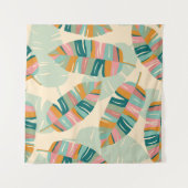 Tropisches nahtloses Muster mit abstrakten Blätter Wandteppich (Vorderseite (Horizontal))