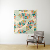 Tropisches nahtloses Muster mit abstrakten Blätter Wandteppich (Beispiel (Horizontal))