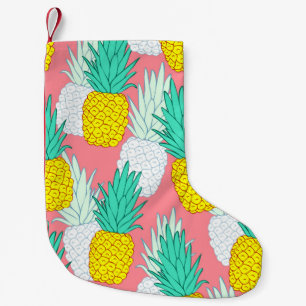 Tropisches nahtloses Muster mit exotischen Ananas. Kleiner Weihnachtsstrumpf