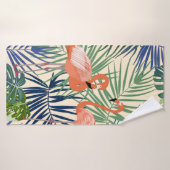 Tropisches nahtloses Muster mit Flamingo. Botany d Badehandtuch (Badehandtuch)