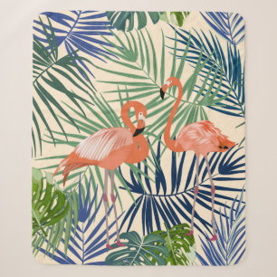 Tropisches nahtloses Muster mit Flamingo. Botany d Sherpadecke