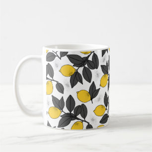 Tropisches nahtloses Muster mit gelben Zitronen. H Kaffeetasse