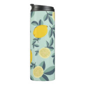 Tropisches nahtloses Muster mit gelben Zitronen Thermosbecher (Nach rechts gedreht)