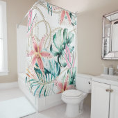 Tropisches nahtloses Muster mit Orchideen-Blätter Duschvorhang (Beispiel)