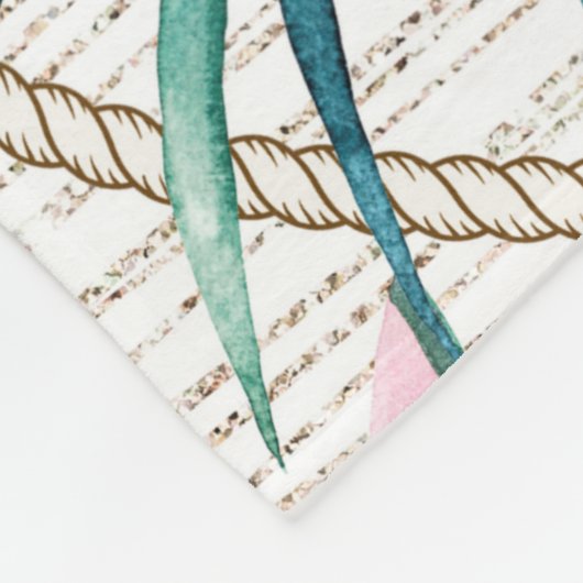 Tropisches nahtloses Muster mit Orchideen-Blätter  Fleecedecke (Ecke)