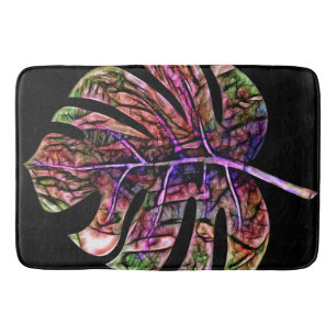 Tropisches Neon Helles Blatt Badematte