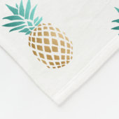 tropisches neues Sommer-Imitatgoldananasmuster Fleecedecke (Ecke)