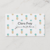 tropisches neues Sommer-Imitatgoldananasmuster Visitenkarte (Vorderseite)