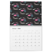 Tropisches Niedliches lustiges Flamingo-Aquarellmu Kalender (Jan 2026)