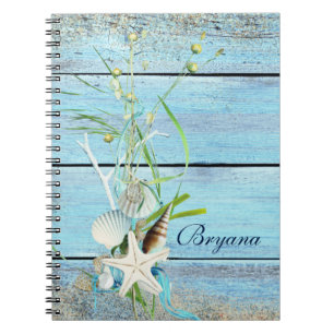 Tropisches Notizbuch Journal Blue Wood Beach Notizblock