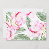Tropisches Oasis Rosa grünes hawaiianisches Brautp Einladung (Rückseite)
