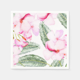 Tropisches Oasis Rosa grünes hawaiianisches Brautp Serviette