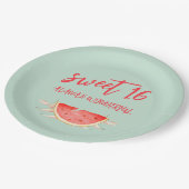 Tropisches Obst 16. Geburtstag Pappteller (Schrägansicht)